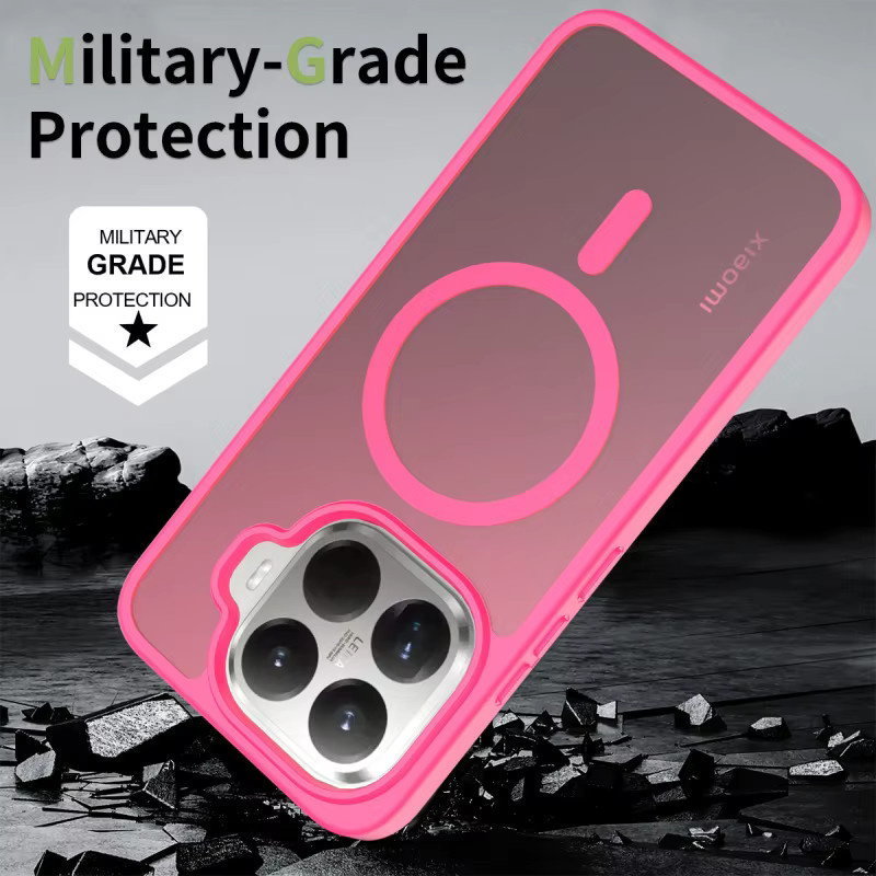 Stoßfeste MagSafe Matte Rüstung Schutzhülle für Xiaomi 17 Pro Max 5G und 15T Pro mit magnetischer kabelloser Ladefunktion in Purple oder Pink - Bild 2