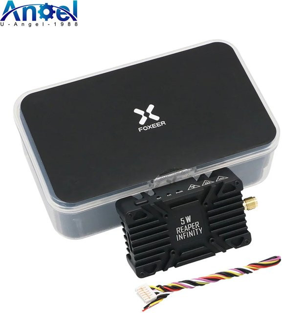 Foxeer Reaper Infinity 5.8G 5W 80CH VTX mit integriertem Mikrofon und CNC-Wärmeableitungsschale in Schwarz für RC FPV Long Range - Bild 1