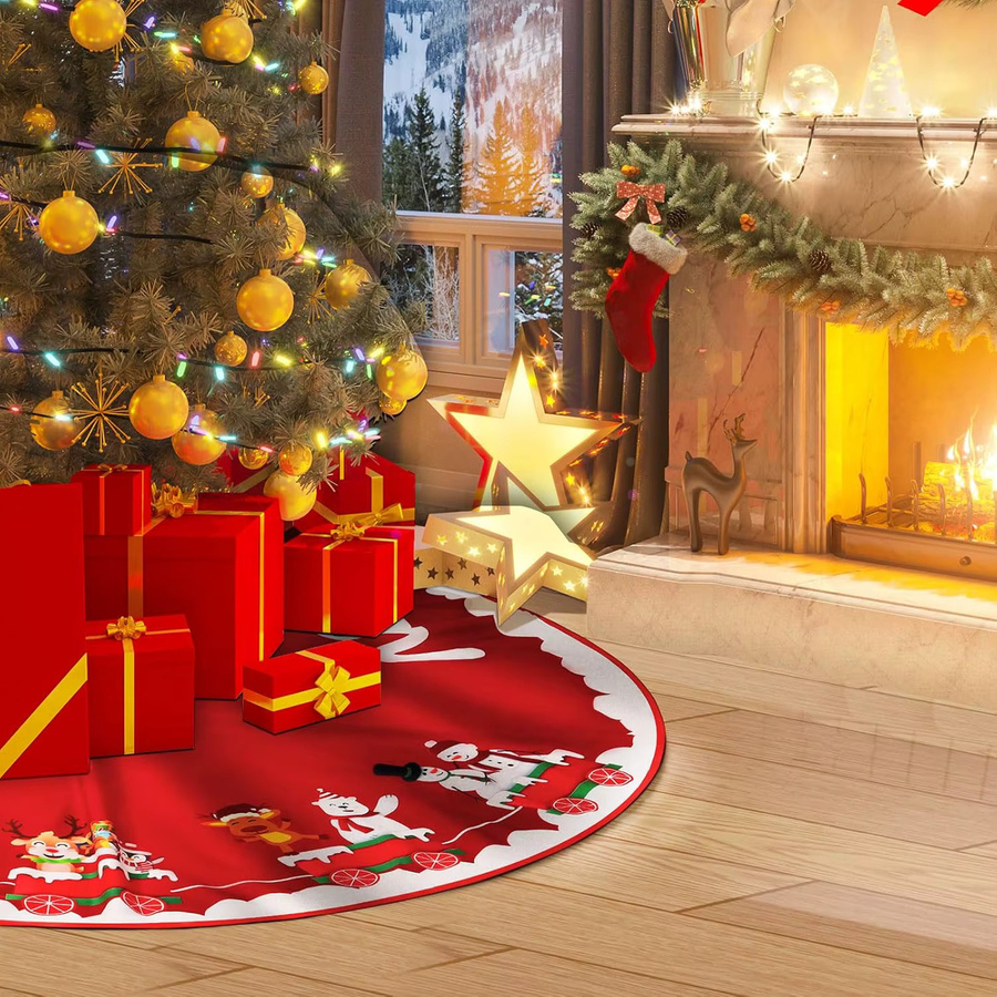 VIKAMA Weihnachtsbaumkleid mit Cartoon-Schleife in Rot für Weihnachts- und Neujahrspartys - Bild 2