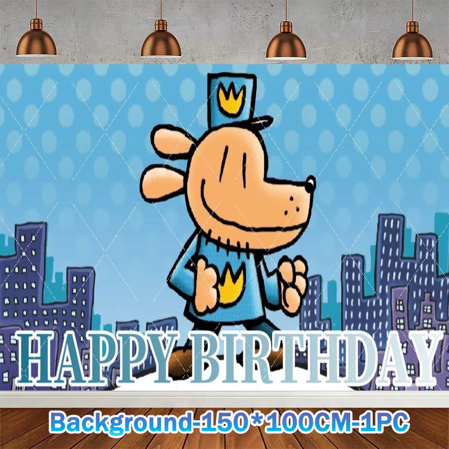 Blue&Dogs Partyzubehör Set für Kindergeburtstage mit Ballon, Kuchen Topper, Banner und Hintergrund in Mehrfarbig - Bild 4