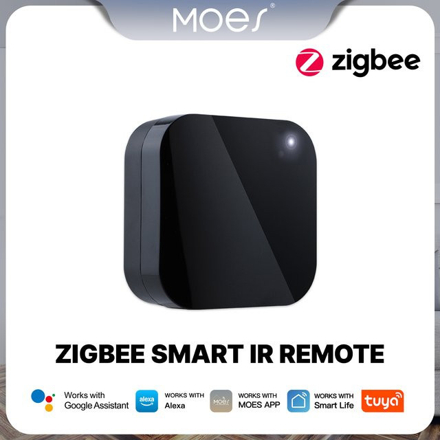 Moes Tuya ZigBee Smart IR-Fernbedienung, universeller Infrarot-Controller für dein Smart Home zur Steuerung von AC, TV und DVD, Farbe: Schwarz - Bild 1