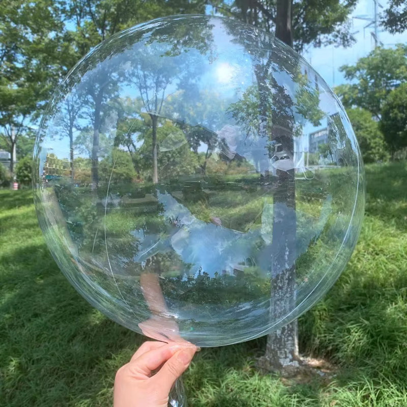 10er Set transparente Bobo Blasen Ballons von ZQCXLD für Hochzeit, Geburtstag und Party, aufblasbar mit Helium oder Luft, rund und klar - Bild 1
