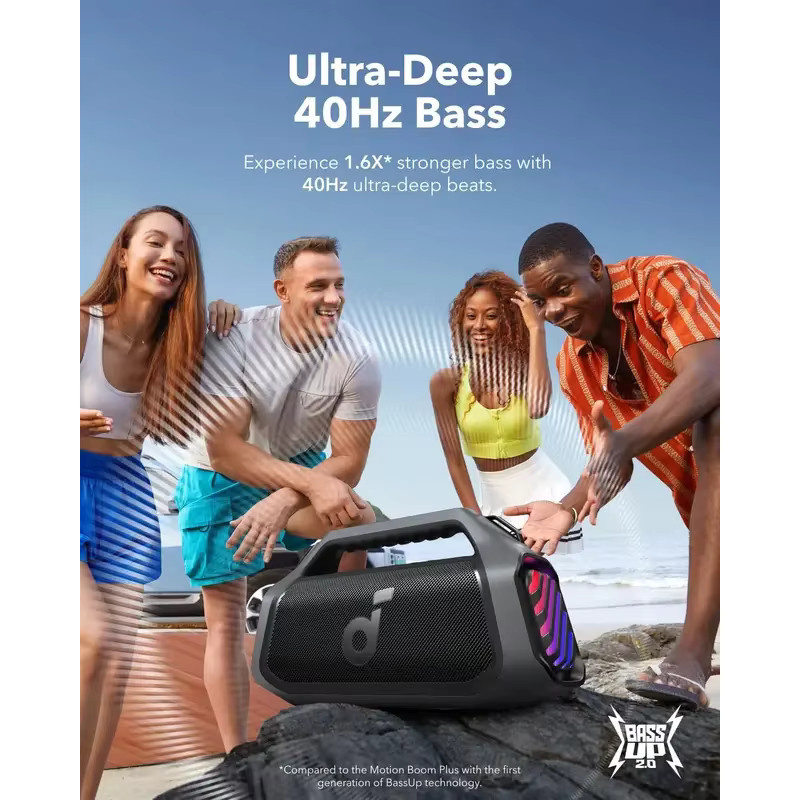 Anker Soundcore Boom2 Pro Outdoor-Lautsprecher in Schwarz mit RGB-Beleuchtung, 140 W, IPX7 wasserdicht - Bild 3