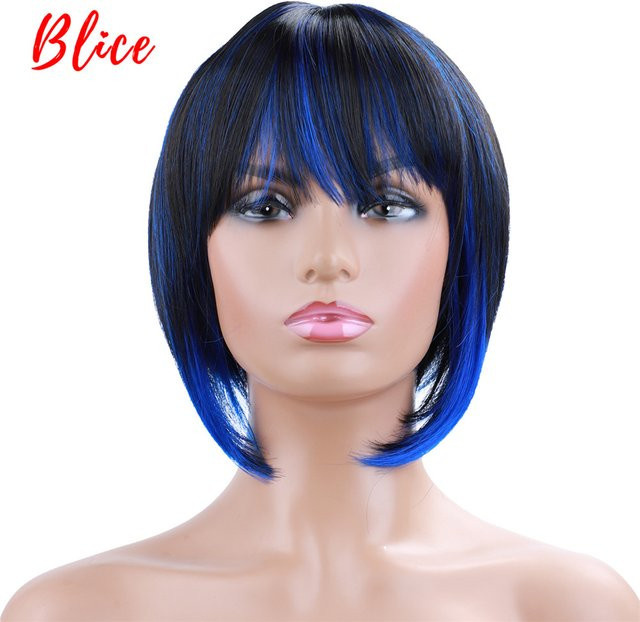 Blice Perücke, synthetisch, kurz, gerade, FT1B / blau, Damen - Bild 1