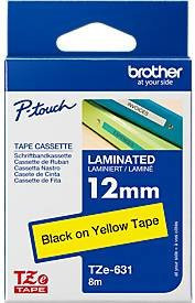 Brother TZe-631 Schriftbandkassette für P-touch, Farbe: Gelb, Schriftfarbe: Schwarz, Breite: 12 mm, Länge: 8 m - Bild 4
