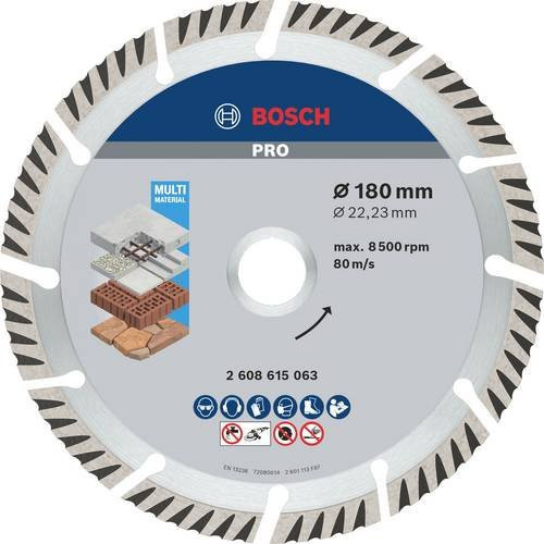 Bosch Diamanttrennscheibe Standard for Universal für Beton und universelle Anwendungen, Durchmesser: 180 mm, Bohrungs-Ø: 22,23 mm - Bild 2