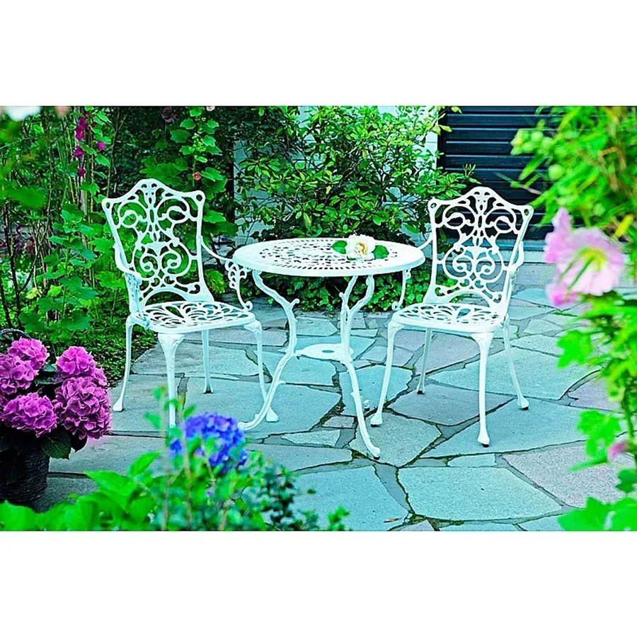 3-teilige Gartenmöbelgruppe Merxx Lugano aus Aluminium in Weiß - Bild 2