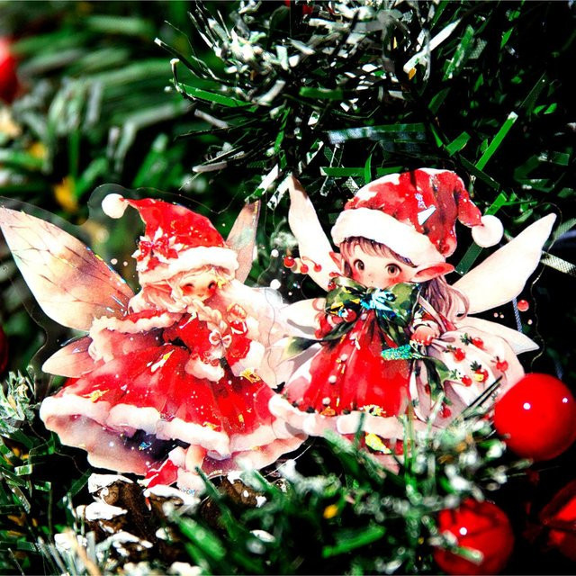 Mr. Paper Dekorative Aufkleber mit Weihnachtself-Mädchen-Motiv, 10 Stück pro Beutel, Multicolour - Bild 1