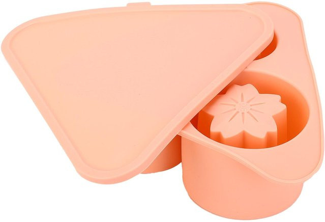 Eiswürfelform aus Silikon mit Deckel von Koogeelife in Rosa, stapelbarer Eiswürfelbereiter für großes Fassungsvermögen - Bild 1
