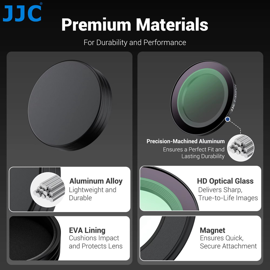 JJC Magnetischer UV-Filter mit Objektivdeckel für Fujifilm X-HF1 in Schwarz, L39 Antireflexions-Filter aus optischem Glas - Bild 4