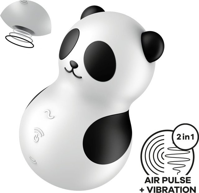 Satisfyer Pocket Panda Vibrator in Schwarz und Weiß, Höhe: 9 cm - Bild 1