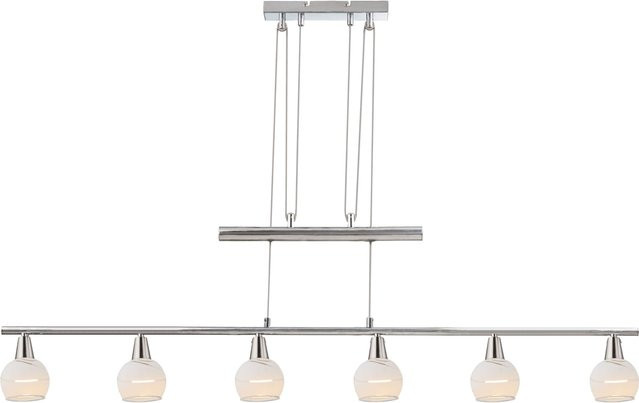 Hängeleuchte Globo Lighting OLLI in Weiß und Silber mit Glas und Metall, höhenverstellbar - Bild 1