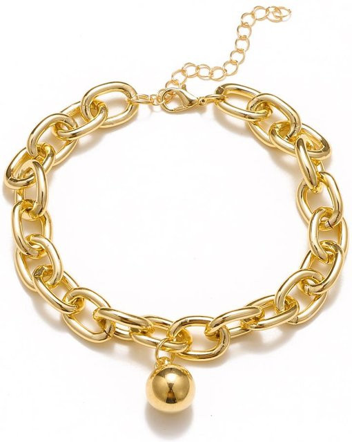 Knöchelarmband, Gold, Damen, Kubanische Gliederkette - Bild 1