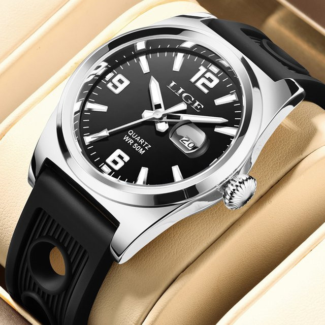 Lige Armbanduhr Edelstahl, Quarz, 5atm, Herren - Bild 1