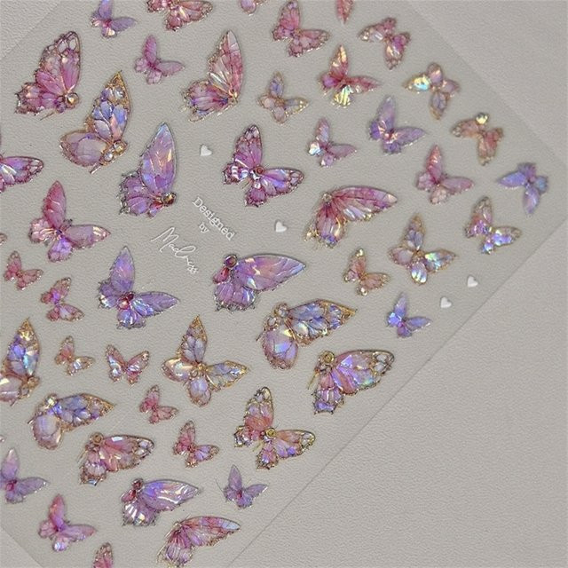 NAILFYOU Nagel Aufkleber, Schmetterling, Glitter Shell Aurora, Unisex - Bild 1