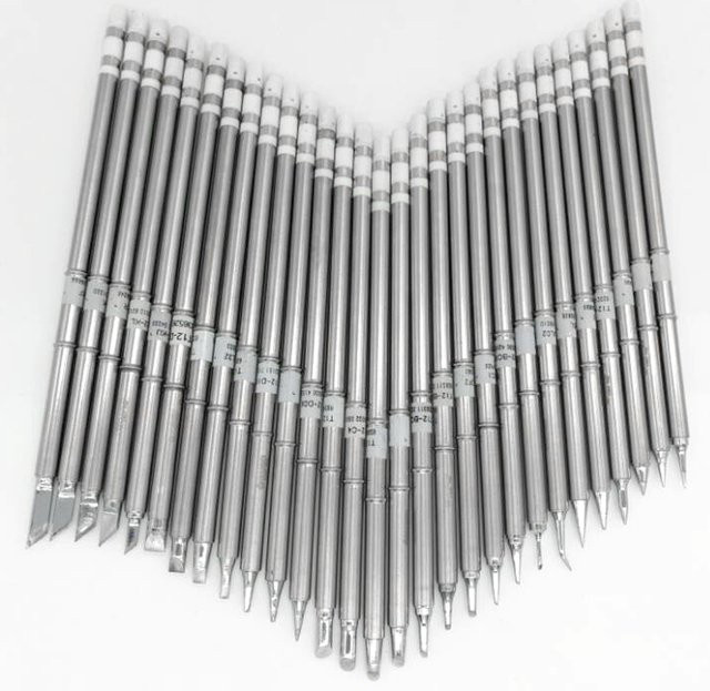 QUECOO T12 Lötspitzen Ersatzset in Silber für verschiedene Modelle wie T12-B BC3 CF4 D4 D52 D16 IL JS02 J02 - Bild 1