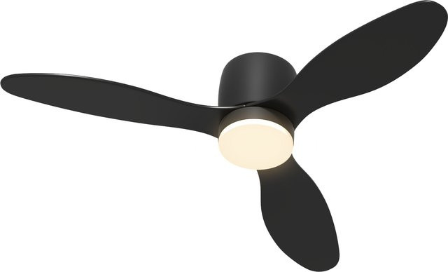 HOMCOM Deckenventilator mit LED-Beleuchtung und Fernbedienung, 115 cm Durchmesser, umkehrbarer DC-Motor, 3 Flügel, 3 Lichtfarben, 6 Geschwindigkeiten und Timer - Bild 1