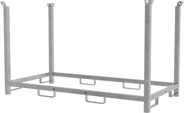 Schake Lager Transportpalette mit 30 Fußplatten, verzinkt, Farbe: Silber, B/T/H: 210 x 100 x 110 cm - Bild 1