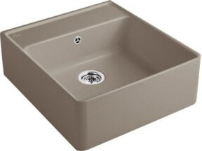 Villeroy & Boch Spülstein-Einzelbecken mit Ablaufgarnitur und Exzenter in Beige aus Keramik mit CeramicPlus Technologie - Bild 1