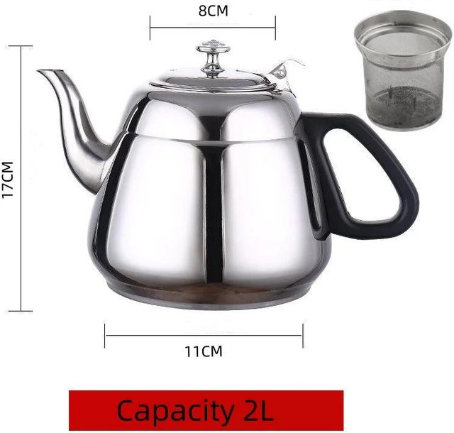 Bestbags Edelstahl Teekanne mit Teesieb in Silber, 1,2 l - Bild 1
