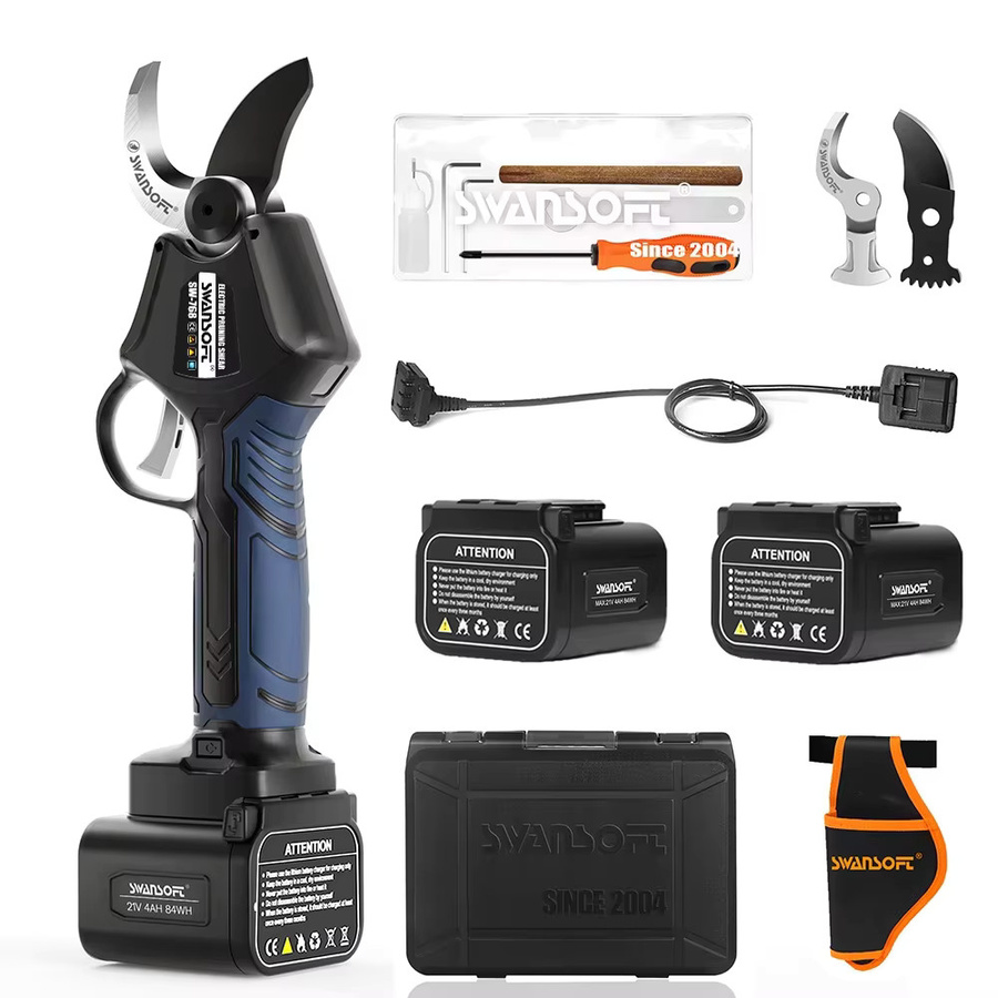 SWANSOFT Elektrische Kabellose Astschere SW-768 mit 1150W Bürstenlosem Motor, 42mm Progressiver Schneidkopf und 21V Akku, Schwarz - Bild 5