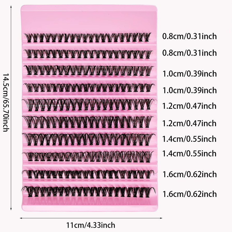 JIEFUXIN Einzelwimpern Set, 200 Stück, 8-16mm, Natürlicher Look, Unisex - Bild 4