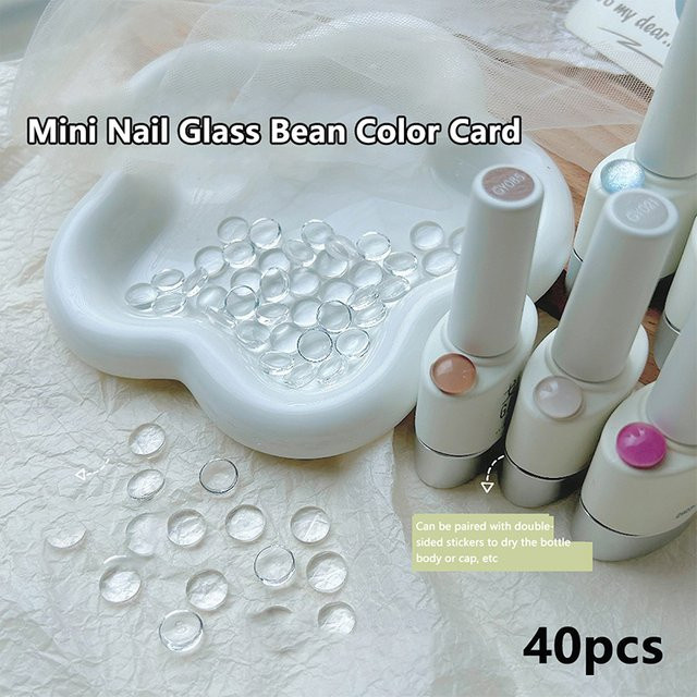 JCSYFAC Nageldesign Tipps Karte, 40 Stück, Schimmernd, Transparent - Bild 1