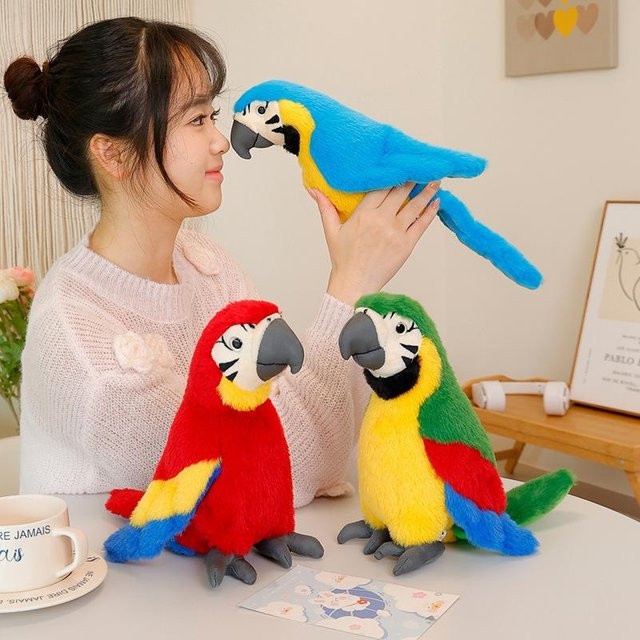 Simulation Halloween Vogel Papagei Puppe, Plüsch / Textil, 30cm, ab 14 Jahre - Bild 1