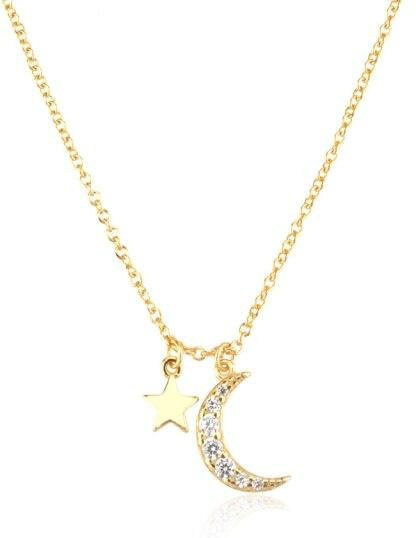 Halskette 925 Silber, Gold, Zirkonia, Kristall, Damen - Bild 1