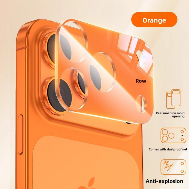 Anti-Reflexions-Kameraschutzfolie mit 360 Grad Rundumschutz für iPhone 17 Pro Max in Silber, Grau und Orange - Bild 1