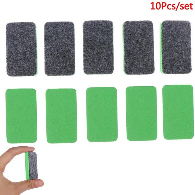 HEIßER Magnetische Whiteboard Radiergummis im 10er Set, Farben: Grün, Schwarz, Grau und Mehrfarbig, für Schule und Büro - Bild 1
