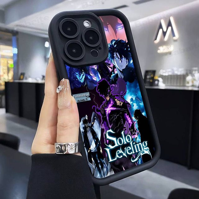 S-Solo L-Leveling Anime Handyhülle für Apple iPhone 11 bis 17 Pro Max Plus, weiche Schutzhülle in Schwarz und Multicolour - Bild 1