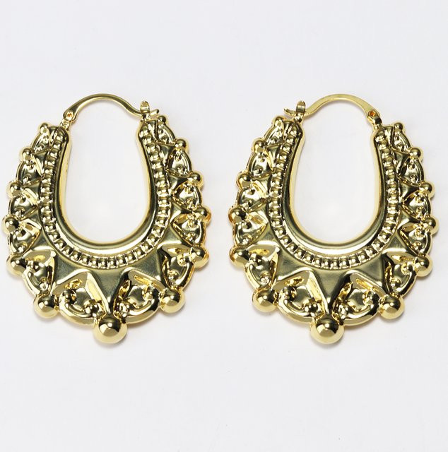 YUYAN Creolen-Ohrring, Perle, 18 Karat vergoldet, Damen, Vintage - Bild 1