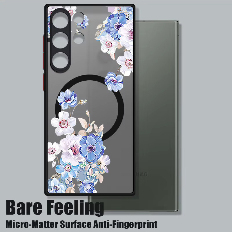 Magnetische Handyhülle mit buntem Blumenmuster für Samsung Galaxy S26 S25 S24 S23 Ultra S25 S24 FE A17 A37 A56 A55 A36 A16 Acryl-Cover in Multicolour und Schwarz - Bild 2