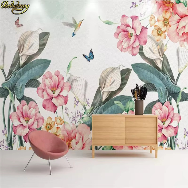 Moderne 3D-Fotowandtapete mit floralem Pflanzenmotiv in Multicolour für dein Schlafzimmer - Bild 2