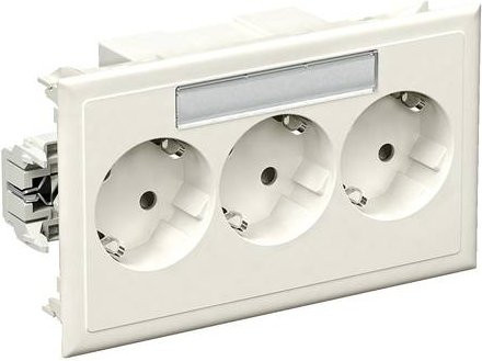 Schneider Electric 5940112 Einbaudose mit 3-fach Steckdose in Weiß - Bild 1