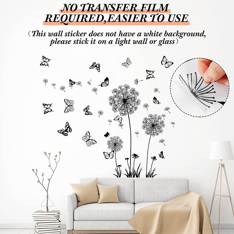 A Better Home DIY Löwenzahn-Schmetterlings-Wandaufkleber mit fliegenden Blumen als moderne Wanddekoration - Bild 7