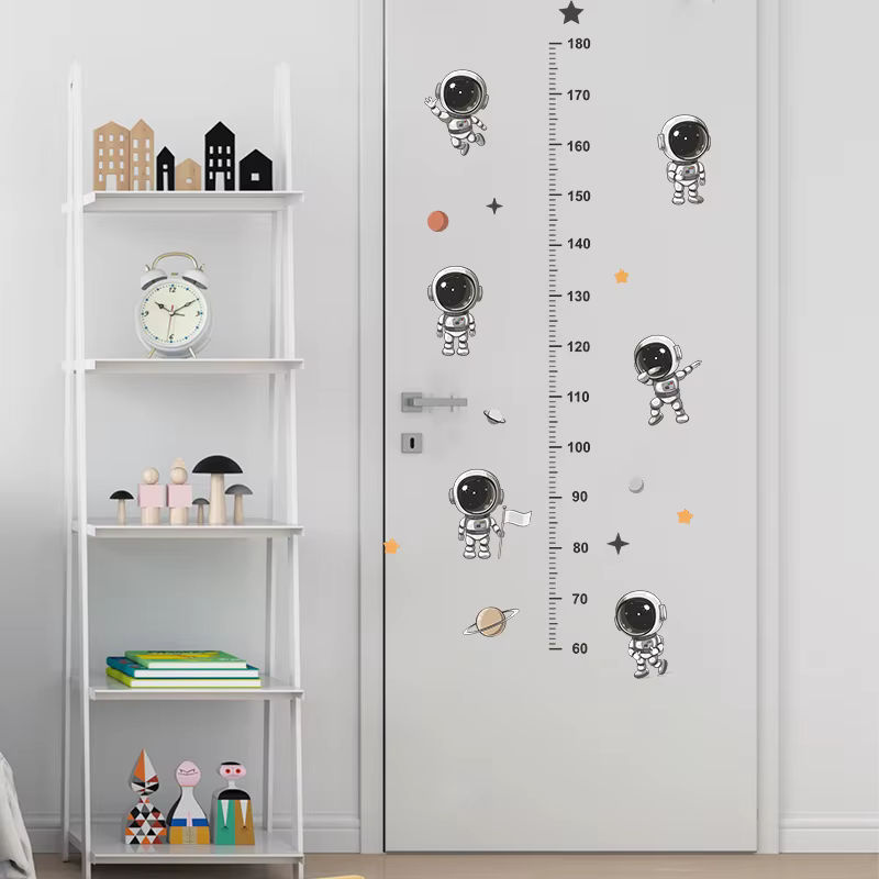 Selbstklebender Wandaufkleber mit Cartoon-Astronauten für Kinderzimmer und Veranda, mehrfarbig und schwarz - Bild 2