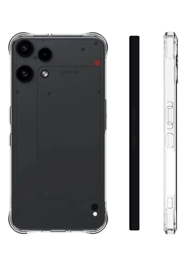 Stoßfeste Silikon Schutzhülle mit Luftkissen für Nothing Phone 3A Lite 5G in Transparent oder Beige - Bild 4