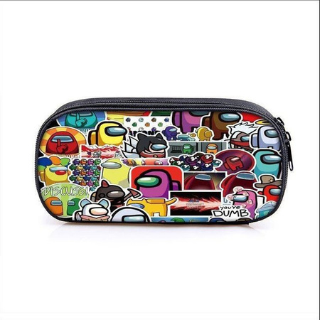 LarchNook Among Us Federmäppchen Weltraum-Design aus Polyester in Multicolour für Schüler und Kinder