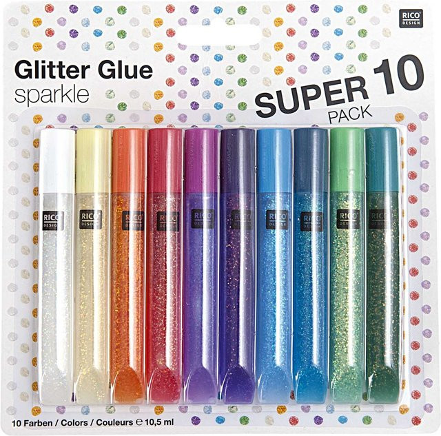 Rico Design Glitter Glue Sparkle 10 x 10,5 ml - Bild 1