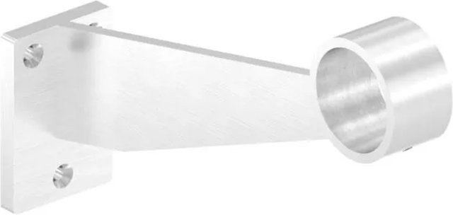 FeNau Fußlaufstütze und Handlaufstütze aus Edelstahl V2A in Silber, geschliffen Korn 240, für Rohre mit Ø 42,4 mm - Bild 1