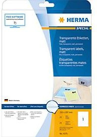 Herma Folienetiketten transparent A4 für Laserprinter, 25 Stück - Bild 2