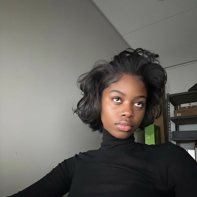 OYM HAIR Pixie-Schnitt-Perücke, kurzer lockiger Bob, Wasserwellen, Damen - Bild 1
