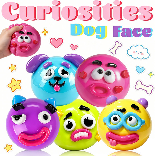 Smushers Curiosities Dog Face Swap Squishy, weiches formbares Spielzeug, multicolor - Bild 1