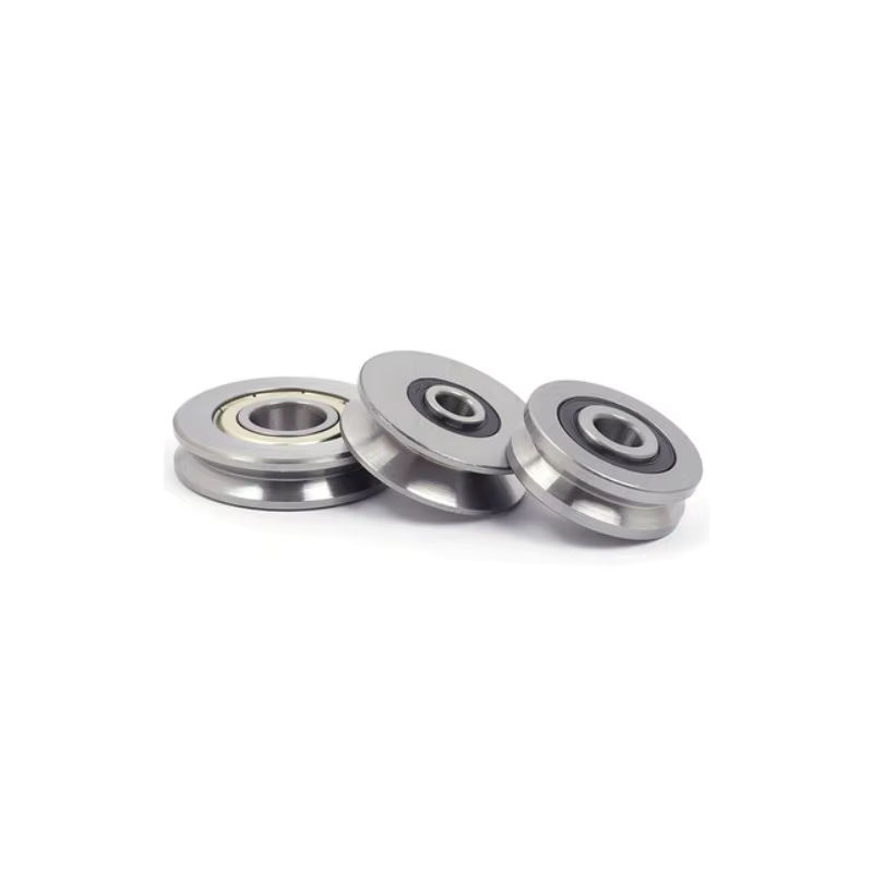 10er Set WHOOPEE Drahtführungsschienen mit V-Nut und Miniaturlagern in Silber - Bild 2