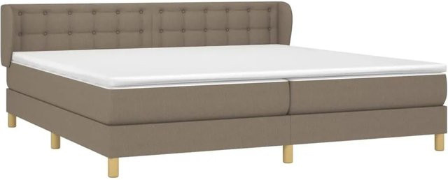 vidaXL Boxspringbett mit Matratze Hybrid-Modell mit Taschenfederkern in Taupe und Beige, B/T: 203 x 203 cm, Höhe: 78 cm - Bild 1