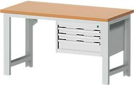 Werkbank cubio W-1577/11-237, höhenverstellbar, lichtgrau, B/T/H: 120 x 75 x 74 cm - Bild 1
