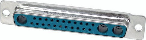 HARTING Steckverbinder 09 69 401 5253 09694015253 mit 25 Polen und Lötkelch in Blau - Bild 1