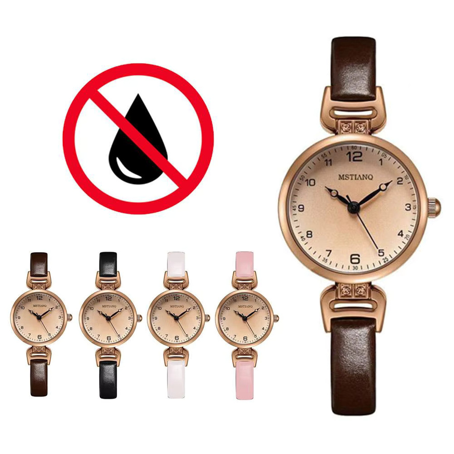 Armbanduhr Quarz, Leder, Weiß, Damen - Bild 3